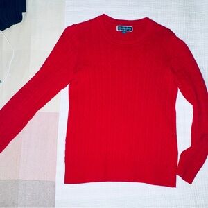 Karen Scott Vibrant Red Cable Knit Sweater